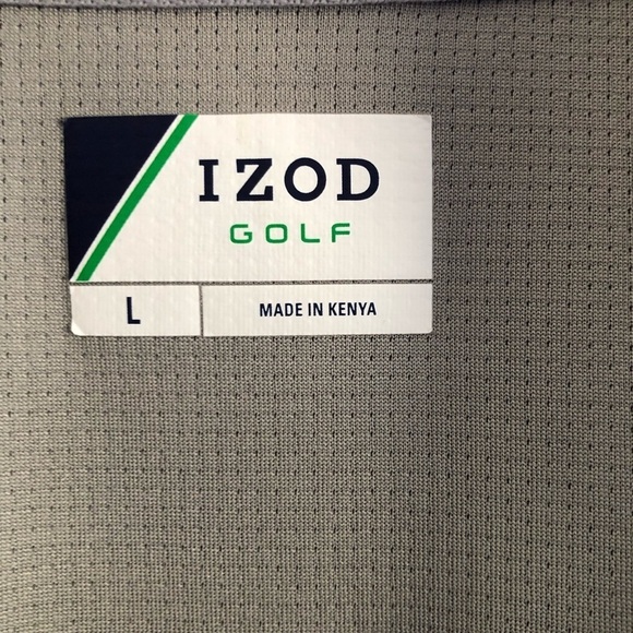Izod Mens Golf Quarter Zip Grey Pullover Large - Picture 8 of 8